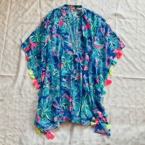 Lilly Pulitzer Floral Beach/Swim Suit Cover Up| Size L/XL With Bright Tassels